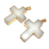Natural Agates Pendant Quartz Cross Pendants for Necklace Making