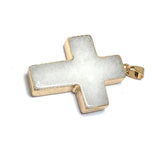 Natural Agates Pendant Quartz Cross Pendants for Necklace Making