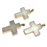 Natural Agates Pendant Quartz Cross Pendants for Necklace Making