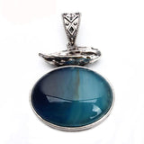 Lacoogh Retro Striped Natural Stone Antique Necklaces Pendants