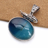 Lacoogh Retro Striped Natural Stone Antique Necklaces Pendants