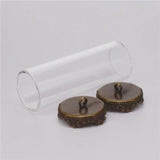 2pcs Hollow Glass Tube with Setting Base Glass Vials Pendant