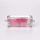 2pcs Hollow Glass Tube with Setting Base Glass Vials Pendant