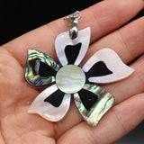 Abalone Mother of Pearl Shell Pendant Carved Hearts Leaf DIY Necklace Pendant