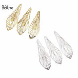 BoYuTe 65*67MM Brass Feather Pendant Charms Diy Filigree Jewelry Findings