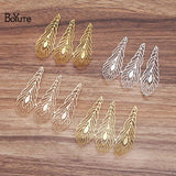 BoYuTe 65*67MM Brass Feather Pendant Charms Diy Filigree Jewelry Findings