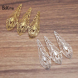 BoYuTe 65*67MM Brass Feather Pendant Charms Diy Filigree Jewelry Findings