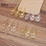 BoYuTe 65*67MM Brass Feather Pendant Charms Diy Filigree Jewelry Findings