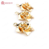 10pcs 16.5*14mm Brass 3D Flower Charms Pendants DIY Jewelry Findings