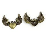 100g Antique Bronze Angel Feather Wings Charms Pendants
