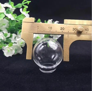 5pcs/lot 25*15mm Hollow Glass Globe Bubble Bottle Jars Locket DIY Pendant