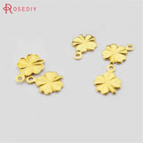 200pcs 6mm Brass Clover Charms Jewelry Findings