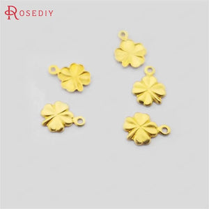 200pcs 6mm Brass Clover Charms Jewelry Findings