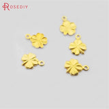 200pcs 6mm Brass Clover Charms Jewelry Findings