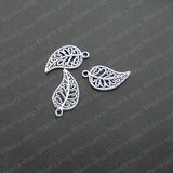 Antique Silver Leaves Alloy Charms Pendants DIY Jewelry Findings 50pc