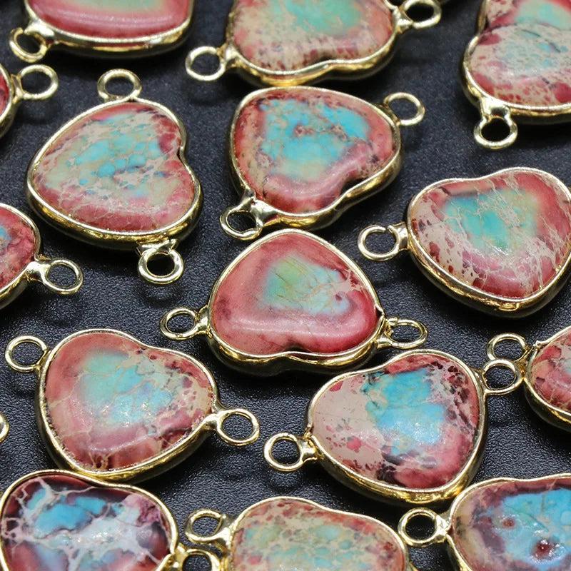 1pc Random Heart Emperor Stone Pendant for Women Girls