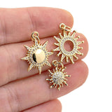 Sun Totem Charms Pendant CZ Zircon Plated Necklace DIY Birthday Party Jewelry