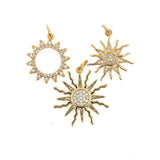 Sun Totem Charms Pendant CZ Zircon Plated Necklace DIY Birthday Party Jewelry