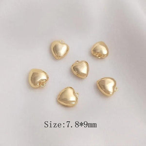 4PCS Love Charms for Jewelry Making DIY Plated Brass Accessories