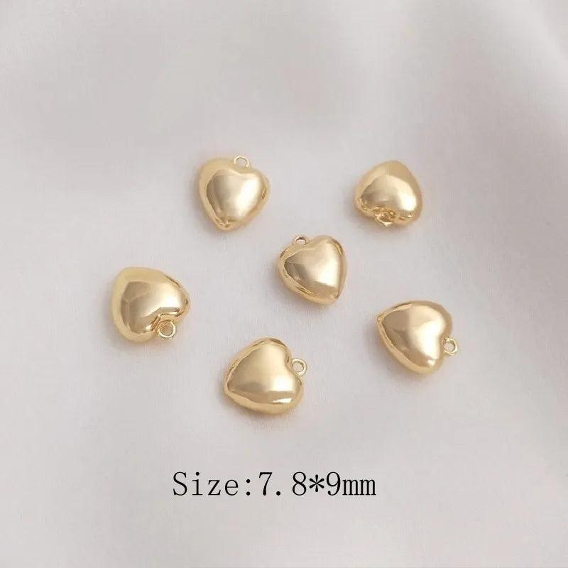 4PCS Love Charms for Jewelry Making DIY Plated Brass Accessories