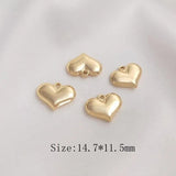 4PCS Love Charms for Jewelry Making DIY Plated Brass Accessories