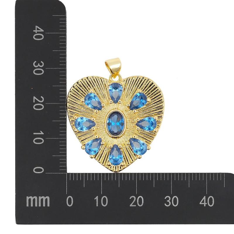 CZ Heart Necklace Pendant Plated Zircon DIY Women Accessories