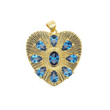 CZ Heart Necklace Pendant Plated Zircon DIY Women Accessories