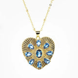 CZ Heart Necklace Pendant Plated Zircon DIY Women Accessories