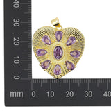 CZ Heart Necklace Pendant Plated Zircon DIY Women Accessories