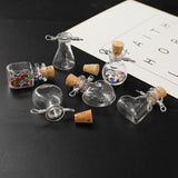8PCS Mini Wishing Glass Bottle DIY Cork Vial Pendant