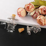 8PCS Mini Wishing Glass Bottle DIY Cork Vial Pendant