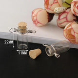 8PCS Mini Wishing Glass Bottle DIY Cork Vial Pendant
