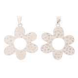 2 Tibetan Silver Open Flower Charms Pendants for Jewelry
