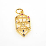 Geometric Pendant with Colorful Zircon DIY Jewelry Making