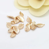 4PCS 34*19MM Brass Tree Leaf Charms Pendants High Jewelry Findings