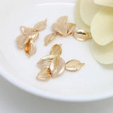 4PCS 34*19MM Brass Tree Leaf Charms Pendants High Jewelry Findings