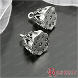 11mm Antique Silver Lotus Seedpod Charms Pendants DIY Jewelry Findings