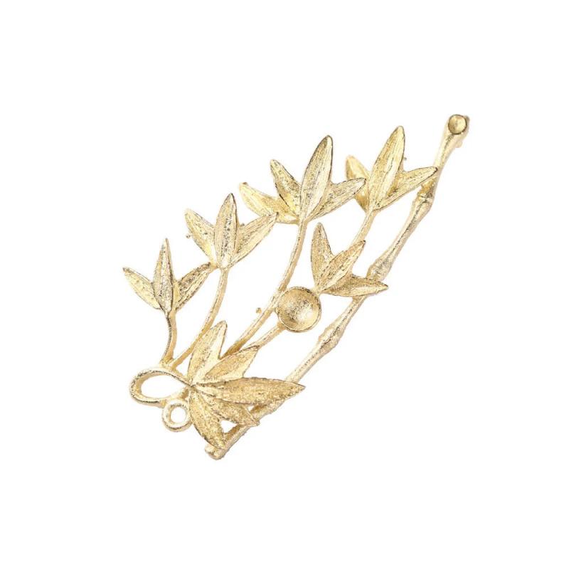 2Pcs Plating Copper Leaves Shape Charms Beads For DIY Jewelry Making 27092