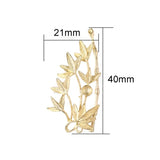 2Pcs Plating Copper Leaves Shape Charms Beads For DIY Jewelry Making 27092