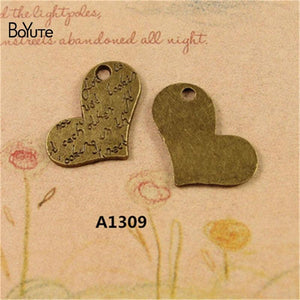 BoYuTe Antique Bronze Heart Charms 20*14MM DIY Pendant