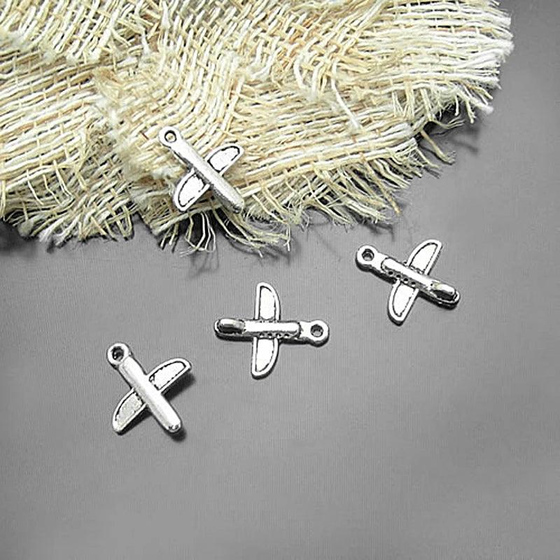 50PCS Antique Style Aircraft Charms Pendants 15x14MM Diy Jewelry Findings
