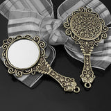 4PCS Oval & Round Zinc Alloy Antique Style Glass Mirror Charms Pendants