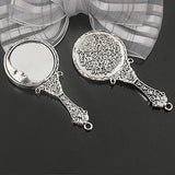 4PCS Oval & Round Zinc Alloy Antique Style Glass Mirror Charms Pendants