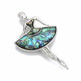 Romantic Multicolor Women Dancer Natural Abalone Bobe Shell Pendant