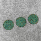 4PCS Antique Bronze Carved Flower Butterfly Charms Pendants 40mm