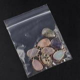 3Pcs Natural Stone Crystal Small Pendant Faceted Moon Crescent Charms