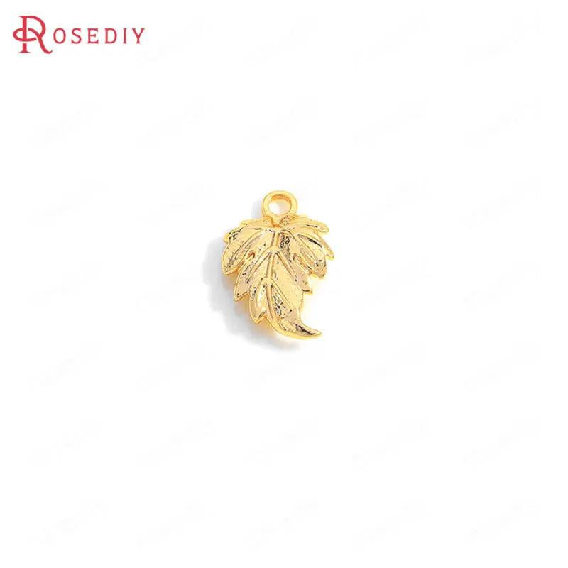 10 High Brass Tree Leaf Charms Pendants 12x18.5mm DIY Jewelry Findings