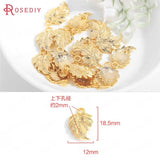 10 High Brass Tree Leaf Charms Pendants 12x18.5mm DIY Jewelry Findings