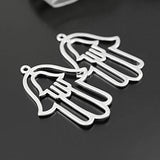 10 Silver Brass Buddha Palm Charms Pendants 31x21mm DIY Jewelry Findings