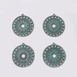 4PCS Large Antique Bronze Hollow Round Charms Pendants 44x41mm